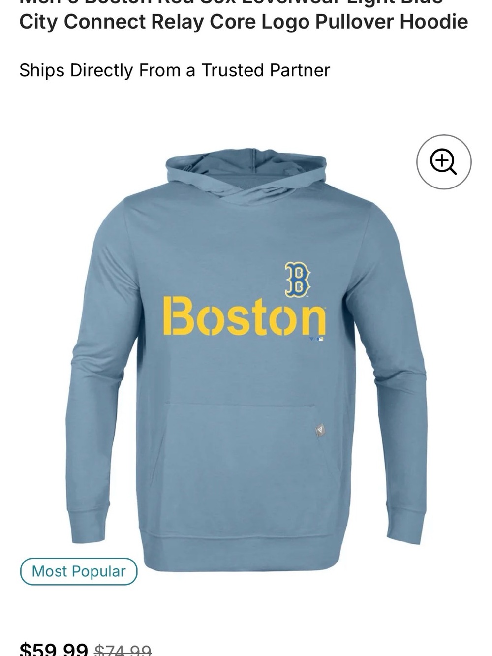Red Sox Graphic Hoodie - Light Blue XXL NWT